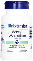 Life Extension Acetyl L-carnitine 500mg Vegetarian Capsules, 100-count (Pack of 12)