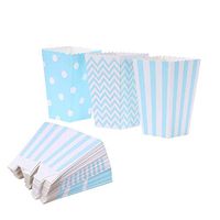 Popcorn Boxes Cardboard Candy Boxes Container Polka Dot Stripe Chevron Ripple，For Birthday, Bridal and Baby Shower，Carnival/Graduation/Party/Movie/Fiesta，Dessert Tables Wedding Party Supplies 36pcs