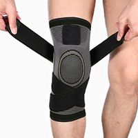 CFR Compression Knee Sleeve Knee Brace Stabilizer Knee Support with Adjustable Strap for Knee Support, Arthritis, Meniscus Tear, Joint Pain Relief & Sports Injury Recovery,Black,L