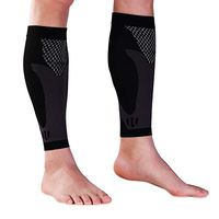 LTHAOO Calf Compression Sleeves -(20-30mmhg) Leg Compression Socks for Shin Splint, Calf Pain Relief - Men Women Sleeve for Running, Cycling, Maternity, Nurses.（Black1-M）
