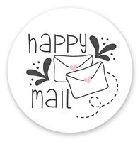 Happy Mail Stickers (120 Count) - Cute Package Labels - 1.5” Envelope with Heart