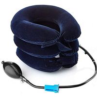 Cervical Neck Traction Inflatable Device - Improve Spine Alignment to Reduce Neck Pain - Cervical Collar Adjustable - Blue