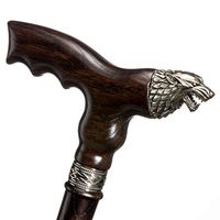 Fancy Walking Canes for Men - Direwolf - Fashionable Handcrafted Wooden Canes and Walking Sticks - Wolf Head Cane