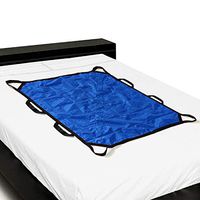 Multipurpose 43” x 36” Positioning Bed Pad with Reinforced Handles by ZHEEYI - Reusable & Washable Patient Sheet for Turning, Lifting & Repositioning - Double-Sided Nylon Fabric, Blue