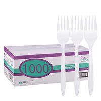 Plastic Palace MAIN-96620 White Disposable Plastic Forks in Bulk-Medium Weight (1000 Count)