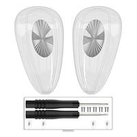 Metal and Soft Silicone Air Chamber Eyeglass Nose Pads, Eyeglass Repair Kit, Micro Screwdriver, 14mm Air Bag Glasses Nose Pads (Black, 3 Pair)