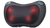 HemingWeigh Shiatsu Neck Back Massage Pillow - Heated Deep Tissue Kneading Massager with 4 Rollers - Adjustable Speed & Heating Features - Relieve Pain & Strained Muscles