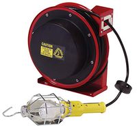 Reelcraft L 4035 163 1 Heavy Duty Light Cord Reel, 16 AWG/3 Conductors x 35', 13 AMP, Incandescent Light, Cord Included