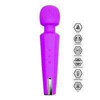 Upgraded Powerful Viberate Massager with 20 Magic Modes, Whisper Quiet, Waterproof, Handheld, Cordless for Neck Shoulder Back Body Massage, Sports Recovery & Muscle Ache (Purple)