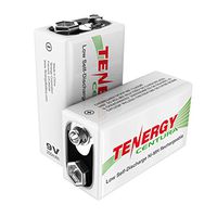 Tenergy 9V NIMH Rechargeable Batteries, 200mAh Low Self-Discharge Square Battery for Smoke Alarm/Detector (2 PCS)