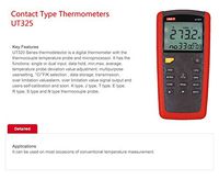 UT325 Digital Thermometer Temperature Meter Tester T1-T2 Dual Input with High/Lower Alarm & Auto Calibration