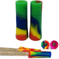 Reusable Silicone Cigarette Holder, Rolling Filter Adapter Tips for Pre Rolled Cones, 1.5 * 0.28 Inch, Rainbow, Set of 2