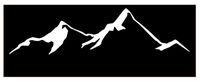 Mountain Vinyl Sticker Decals for Car Bumper Window MacBook pro Laptop iPad iPhone (14" x 3.6", White)