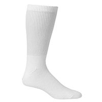 Unisex Buster Brown Wide Calf Diabetic Socks, Bariatric for Men Women- 3 Pairs - White - Medium - 3 Pairs