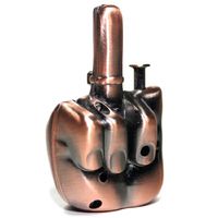 S69 Middle Finger Copper Color - Refillable Butane Torch Lighter - F Bomb Electronic Sound - 2 3/4 Inch -