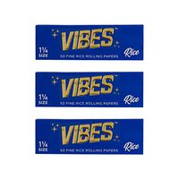 Vibes Rolling Papers 1.25 Inch Size 3 Pack of Booklet 50pc Each Natural Hemp and Arabic Gum Chlorine Free, Hemp, Rice and Ultra-Thin (Rice)