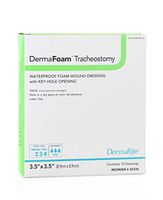 DermaRite Tracheostomy Waterproof Foam Wound Dressing with Key-Hole Opening