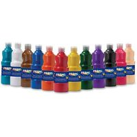 Dixonamp;reg; Ready-to-Use Tempera Paint, 16 Ounces, 12 Assorted Colors per Set
