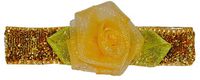 Bow Allure Tarpon Srings No Slip Flower Hair Clip, Organza, Gold and Yellow