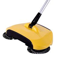 Juner 360 Rotary Household Magic Cleaning Hand Push Sweeper Broom Cleaner Telescopic Floor Dust Sweeper Without Electricity Environmental (Yellow)