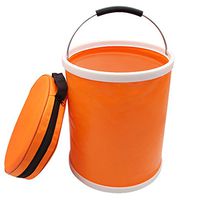 (Upgraded) iRonrain Collapsible Camping Fishing Bucket, 13L/3.4Gallons Upgraded Compact Portable Folding Water Container, Great for Hiking, Travel, Boating and Kids Toy Storage Box (Orange)