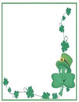 St. Patrick Day Smiling Shamrock Stationery Printer Paper 26 Sheets