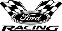 Ford Racing Decal Sticker (12", Matte Black)
