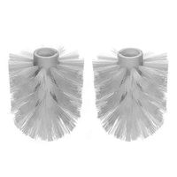 Creative Scents Replacement Toilet Brush Head - Inside Hole: Diameter 8mm Fits Toilet Cleaning Bowl Brush - Sturdy Stiff Bristles - Pack of 2 White - for Bathroom Cleaning