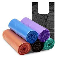 Topgalaxy.Z 5 Rolls/100 counts 4 Gallon Handle-Tie Small Trash Bag, Little Garbage Bags for Bathroom, Kitchen,College Dorm,Car,Office Trash Bags,Size:17.7'' x 25.6''.Colorful