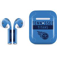 Skinit Decal Audio Skin for Apple AirPods with Wireless Charging Case - Officially Licensed NFL Tennessee Titans Blue Performance Series Design