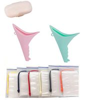 2pack Silicone Female Urination Device Set Travel Urination Device Portable Women Pee Funnel with Storage Box, Plastic Urine Bag for Women