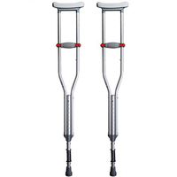 Crutches Adjustable Double Lightweight Non-Slip Walker Suitable for The Elderly and People with Limited Mobility The Maximum Load of 136 kg Silver