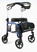 Evolution Trillium Lightweight Medical Walker Rollator with Seat, Large Wheels, Brakes, Backrest, Basket for Seniors Indoor Outdoor use (Tall, Chinatown Blue)
