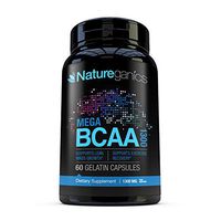 Natureganics MEGA BCAA Amino Acids Dietary Supplement, 1300 mg, 60 Capsules