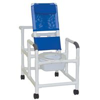 MJM International 194-SQ-PAIL Reclining Shower Chair with Commode Pail, 325 oz Capacity, 48" Height x 44" Length x 24" Width x 49" Depth, Royal Blue/Forest Green/Mauve