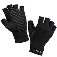 Bridawn Arthritis Compression Gloves Women Men High Copper Infused Fingerless for Pain Relief Rheumatoid Arthritis Hand Carpal Tunnel RSI Osteoarthritis Computer Typing
