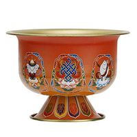 WWSHM Tableware Food Container Fruit Bowl Auspicious Divine Tibetan Buddha Water Bowl Holy Water Cup Buddhist Supplies Kitchen Soup (Color : B)