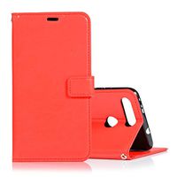 JUNXI Phone case Phone Cover Crazy Horse Texture Horizontal Flip Leather Case with Holder & Card Slots & Wallet & Photo Frame for Huawei Honor V20(Black) Full Body Protection (Color : Red)