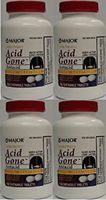 Acid Gone Antacid Chewable Generic for Gaviscon Extra Strength Chewable Tablets 100 Ct. Per Bottle Pack of 4 Bottles Total 400 Tablets by Major Pharmaceuticals