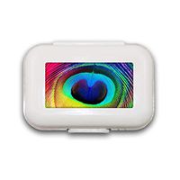 Home Birds Peacock Pill Box,Pill Organizer Case for Purse Daily/Weekly Unique Design and Large Compartments Medicine Case, Pill Box for Pocket or Purse