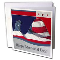 3dRose Memorial Day, Flag Eagle - Greeting Cards, 6 x 6 inches, set of 6 (gc_40419_1)