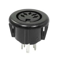 Water & Wood Female 5 Pin DIN Plug Panel Mounted Keyboard Cable Connector Adapter