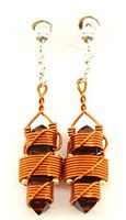 Buddha Maitreya the Christ Etheric Weaver® Earrings in Copper Wire - Quartz Crystal Vibrational Healing Tools