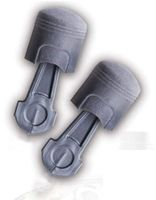 PistonZ Piston Shaped Metallic-Look Foam Uncorded Earplugs. (100 Pairs)