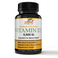Highly Active Vitamin D3 5000 IU Formulation, Superior Absorption - Certified Organic, 60 Mini Soft-gels per Bottle, Non-GMO, Soy Free, Gluten Free, Supports Immune Function & Healthy Bones + Teeth