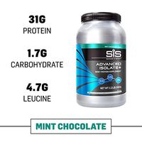 Science in Sport Advanced Isolate Protein, 31g Whey Protein Isolate with BCAAs, Mint Chocolate Protein Powder with Leucine Isoleucine and Valine - 2.2lb