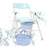 WYQWANLJX Foldable Shower Stool, Multi-Function Bath Chair, 2-in-One Toilet Chair, Old Age/Disabled/Patient/Pregnant Woman,Gift for Parents,B
