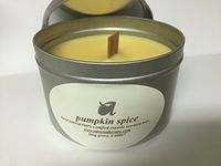 16oz HANDPOURED ECO-SOYA WAX CANDLE IN TIN w/WOOD WICK (Pumpkin Spice)