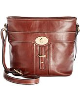 Giani Bernini Glazed Turn-Lock Bucket Bag, Tobacco