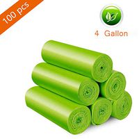 MAVGV 4 Gallon Trash bags Recycling & Degradable Small Garbage Bags Compostable Bags Strong Rubbish Bags Wastebasket Liners Bags for Kitchen Bathroom Office Car (100)